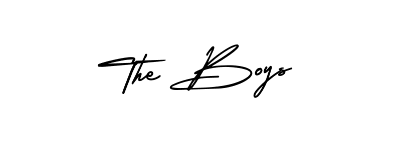 How to Draw The Boys signature style? AmerikaSignatureDemo-Regular is a latest design signature styles for name The Boys. The Boys signature style 3 images and pictures png