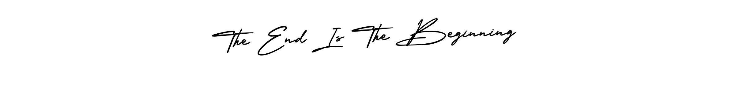 You should practise on your own different ways (AmerikaSignatureDemo-Regular) to write your name (The End Is The Beginning) in signature. don't let someone else do it for you. The End Is The Beginning signature style 3 images and pictures png