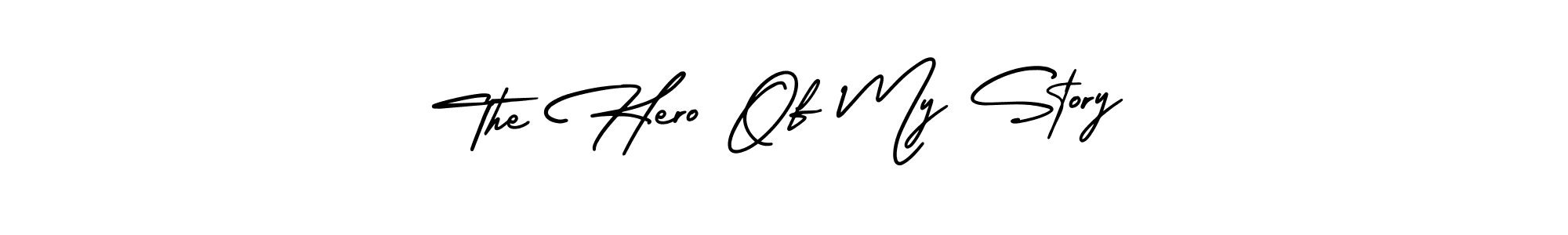 Also You can easily find your signature by using the search form. We will create The Hero Of My Story name handwritten signature images for you free of cost using AmerikaSignatureDemo-Regular sign style. The Hero Of My Story signature style 3 images and pictures png
