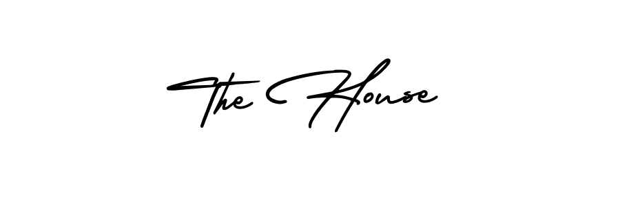 Use a signature maker to create a handwritten signature online. With this signature software, you can design (AmerikaSignatureDemo-Regular) your own signature for name The House. The House signature style 3 images and pictures png