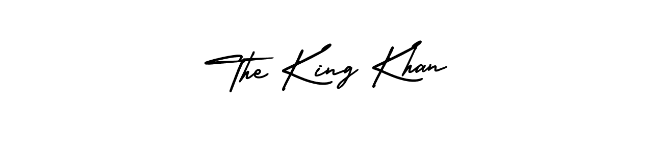 You should practise on your own different ways (AmerikaSignatureDemo-Regular) to write your name (The King Khan) in signature. don't let someone else do it for you. The King Khan signature style 3 images and pictures png