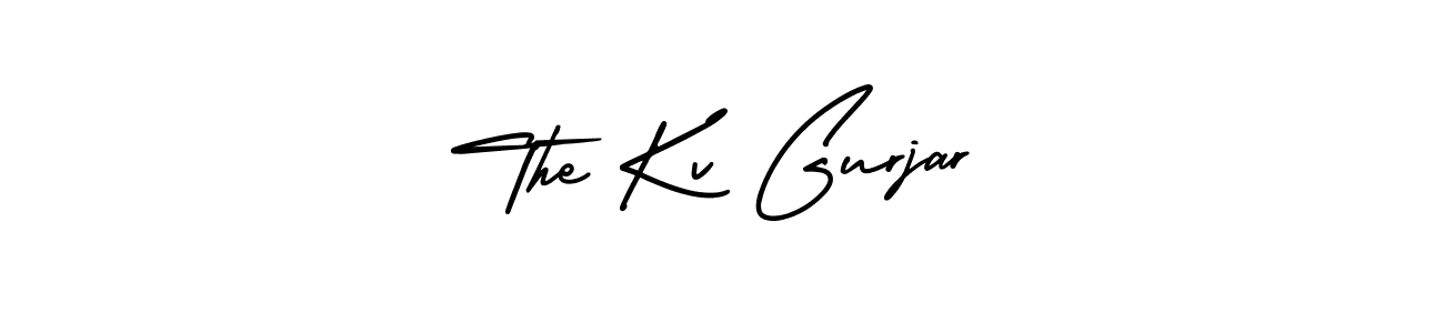 The best way (AmerikaSignatureDemo-Regular) to make a short signature is to pick only two or three words in your name. The name The Kv Gurjar include a total of six letters. For converting this name. The Kv Gurjar signature style 3 images and pictures png