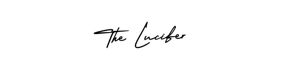 The Lucifer stylish signature style. Best Handwritten Sign (AmerikaSignatureDemo-Regular) for my name. Handwritten Signature Collection Ideas for my name The Lucifer. The Lucifer signature style 3 images and pictures png