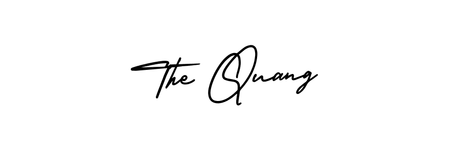 How to make The Quang name signature. Use AmerikaSignatureDemo-Regular style for creating short signs online. This is the latest handwritten sign. The Quang signature style 3 images and pictures png