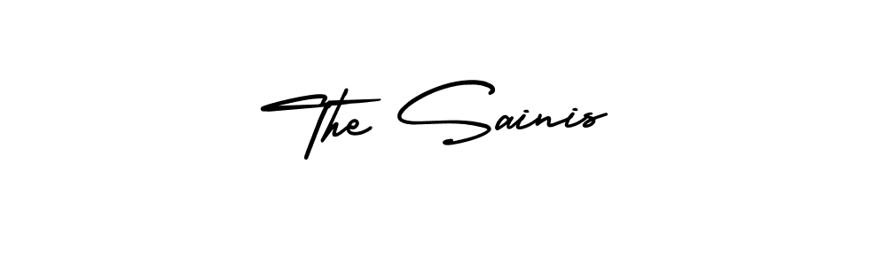 How to make The Sainis name signature. Use AmerikaSignatureDemo-Regular style for creating short signs online. This is the latest handwritten sign. The Sainis signature style 3 images and pictures png