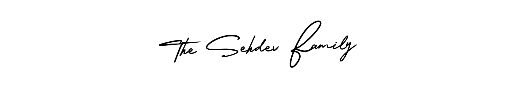 The best way (AmerikaSignatureDemo-Regular) to make a short signature is to pick only two or three words in your name. The name The Sehdev Family include a total of six letters. For converting this name. The Sehdev Family signature style 3 images and pictures png