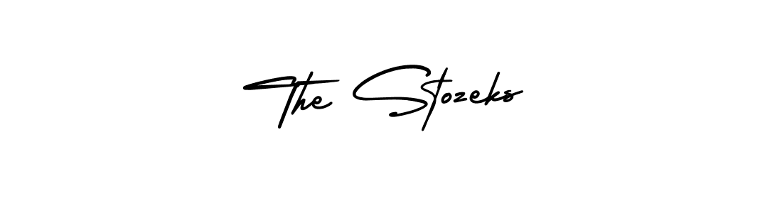 How to make The Stozeks name signature. Use AmerikaSignatureDemo-Regular style for creating short signs online. This is the latest handwritten sign. The Stozeks signature style 3 images and pictures png