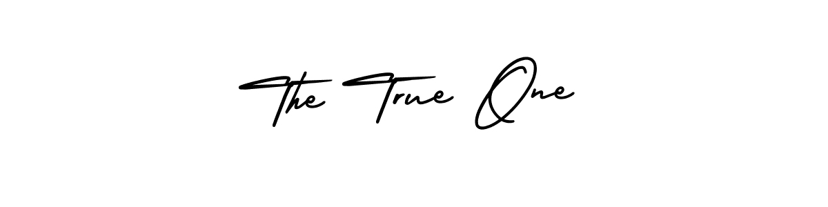 Design your own signature with our free online signature maker. With this signature software, you can create a handwritten (AmerikaSignatureDemo-Regular) signature for name The True One. The True One signature style 3 images and pictures png