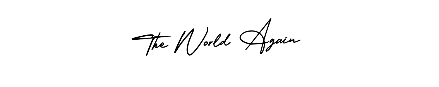 How to make The World Again name signature. Use AmerikaSignatureDemo-Regular style for creating short signs online. This is the latest handwritten sign. The World Again signature style 3 images and pictures png