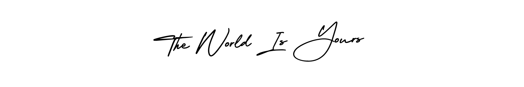 Use a signature maker to create a handwritten signature online. With this signature software, you can design (AmerikaSignatureDemo-Regular) your own signature for name The World Is Yours. The World Is Yours signature style 3 images and pictures png