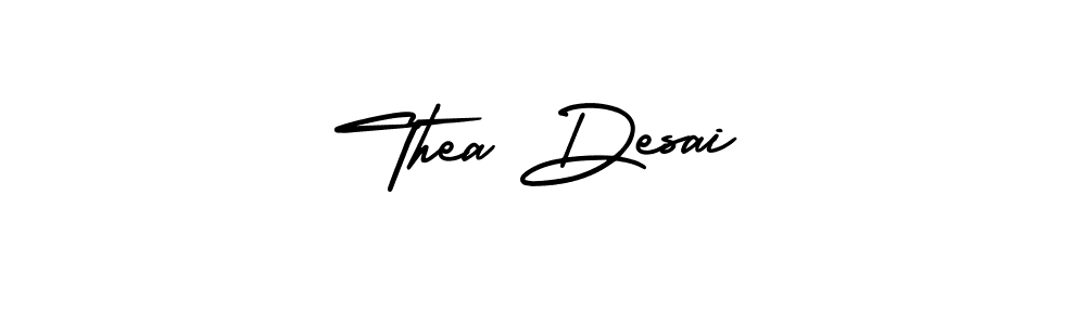 How to make Thea Desai name signature. Use AmerikaSignatureDemo-Regular style for creating short signs online. This is the latest handwritten sign. Thea Desai signature style 3 images and pictures png