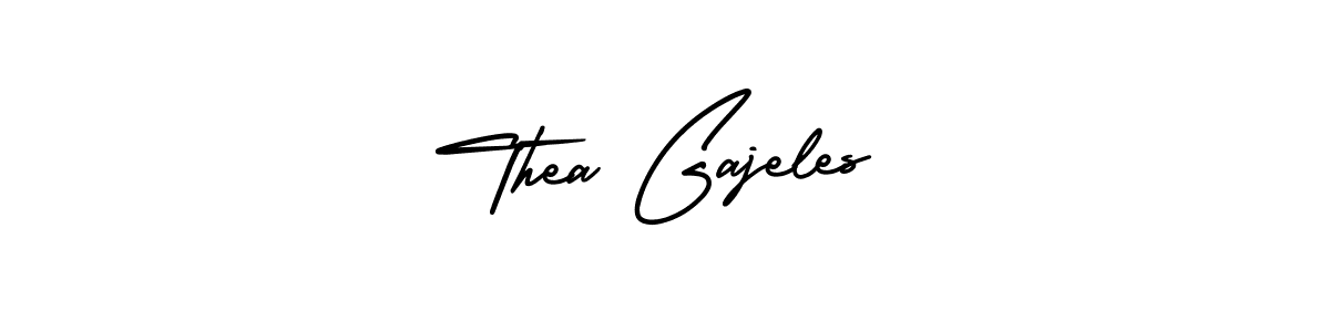 This is the best signature style for the Thea Gajeles name. Also you like these signature font (AmerikaSignatureDemo-Regular). Mix name signature. Thea Gajeles signature style 3 images and pictures png