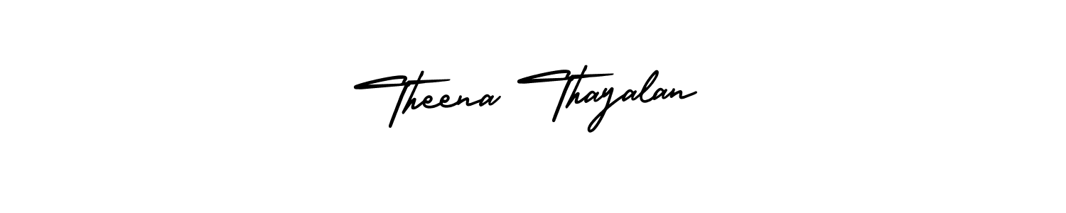 How to Draw Theena Thayalan signature style? AmerikaSignatureDemo-Regular is a latest design signature styles for name Theena Thayalan. Theena Thayalan signature style 3 images and pictures png
