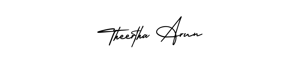 Make a short Theertha Arun signature style. Manage your documents anywhere anytime using AmerikaSignatureDemo-Regular. Create and add eSignatures, submit forms, share and send files easily. Theertha Arun signature style 3 images and pictures png