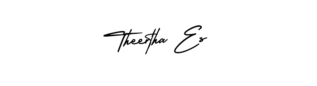 Make a beautiful signature design for name Theertha Es. With this signature (AmerikaSignatureDemo-Regular) style, you can create a handwritten signature for free. Theertha Es signature style 3 images and pictures png