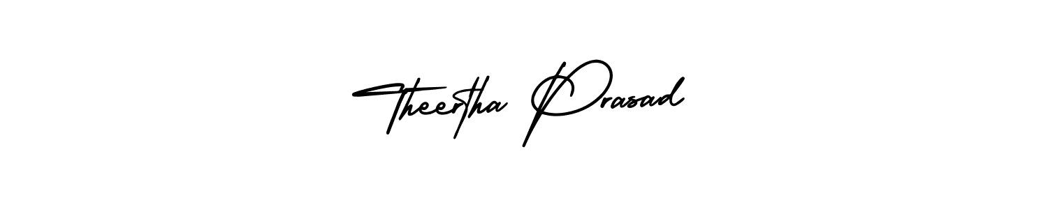 How to Draw Theertha Prasad signature style? AmerikaSignatureDemo-Regular is a latest design signature styles for name Theertha Prasad. Theertha Prasad signature style 3 images and pictures png