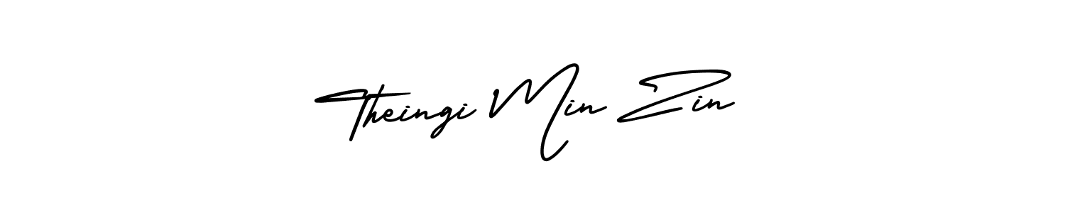 Create a beautiful signature design for name Theingi Min Zin. With this signature (AmerikaSignatureDemo-Regular) fonts, you can make a handwritten signature for free. Theingi Min Zin signature style 3 images and pictures png