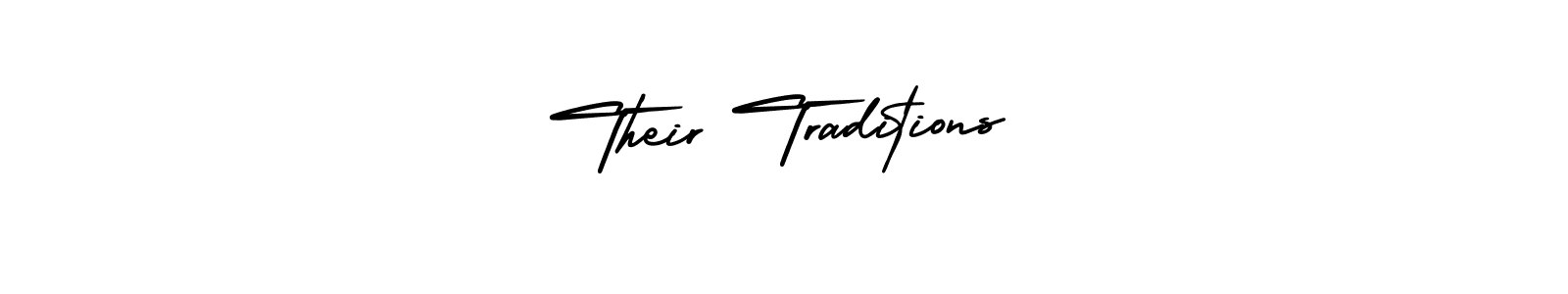 Design your own signature with our free online signature maker. With this signature software, you can create a handwritten (AmerikaSignatureDemo-Regular) signature for name Their Traditions. Their Traditions signature style 3 images and pictures png