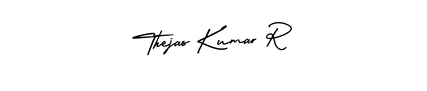 It looks lik you need a new signature style for name Thejas Kumar R. Design unique handwritten (AmerikaSignatureDemo-Regular) signature with our free signature maker in just a few clicks. Thejas Kumar R signature style 3 images and pictures png