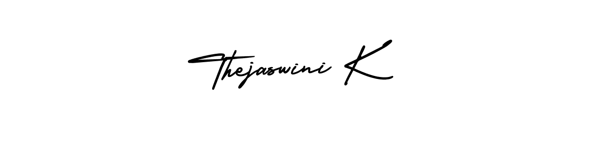 Make a beautiful signature design for name Thejaswini K. With this signature (AmerikaSignatureDemo-Regular) style, you can create a handwritten signature for free. Thejaswini K signature style 3 images and pictures png