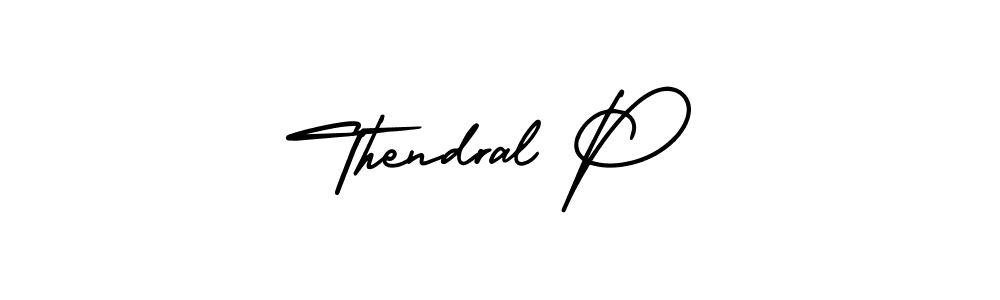 Design your own signature with our free online signature maker. With this signature software, you can create a handwritten (AmerikaSignatureDemo-Regular) signature for name Thendral P. Thendral P signature style 3 images and pictures png