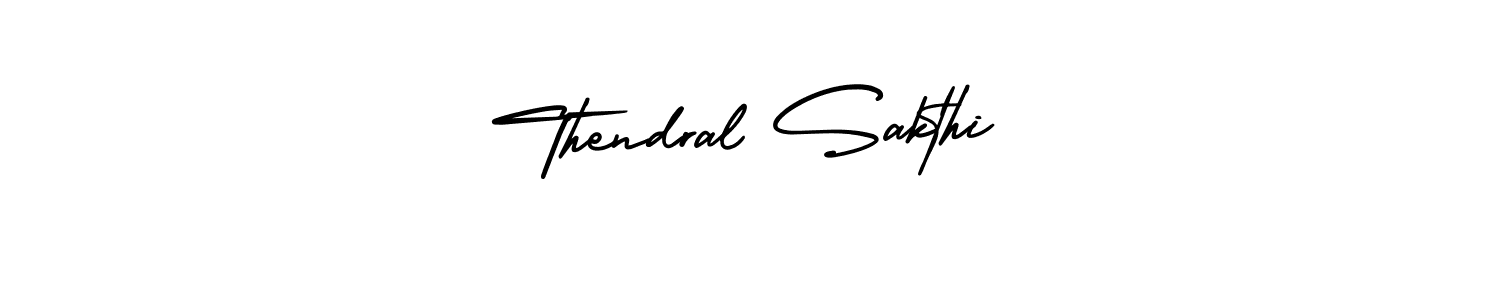 You should practise on your own different ways (AmerikaSignatureDemo-Regular) to write your name (Thendral Sakthi) in signature. don't let someone else do it for you. Thendral Sakthi signature style 3 images and pictures png