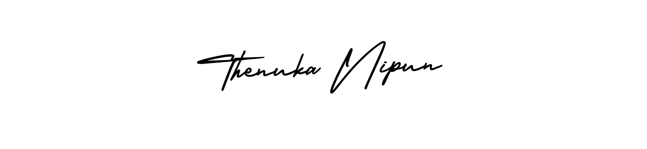 How to make Thenuka Nipun name signature. Use AmerikaSignatureDemo-Regular style for creating short signs online. This is the latest handwritten sign. Thenuka Nipun signature style 3 images and pictures png