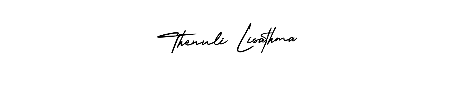 It looks lik you need a new signature style for name Thenuli Lisathma. Design unique handwritten (AmerikaSignatureDemo-Regular) signature with our free signature maker in just a few clicks. Thenuli Lisathma signature style 3 images and pictures png