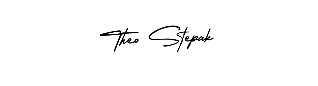 Check out images of Autograph of Theo Stepak name. Actor Theo Stepak Signature Style. AmerikaSignatureDemo-Regular is a professional sign style online. Theo Stepak signature style 3 images and pictures png