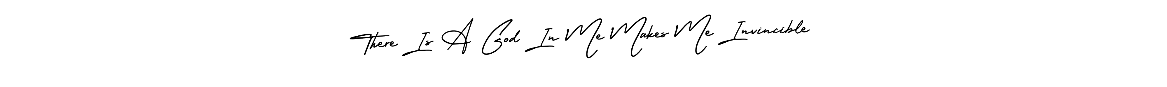 Create a beautiful signature design for name There Is A God In Me Makes Me Invincible. With this signature (AmerikaSignatureDemo-Regular) fonts, you can make a handwritten signature for free. There Is A God In Me Makes Me Invincible signature style 3 images and pictures png