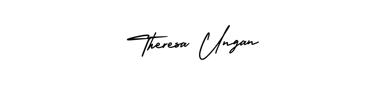 AmerikaSignatureDemo-Regular is a professional signature style that is perfect for those who want to add a touch of class to their signature. It is also a great choice for those who want to make their signature more unique. Get Theresa Ungan name to fancy signature for free. Theresa Ungan signature style 3 images and pictures png