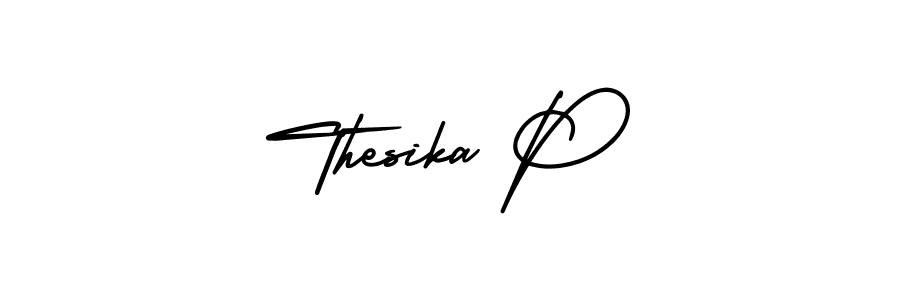 AmerikaSignatureDemo-Regular is a professional signature style that is perfect for those who want to add a touch of class to their signature. It is also a great choice for those who want to make their signature more unique. Get Thesika P name to fancy signature for free. Thesika P signature style 3 images and pictures png