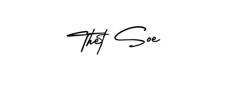 Thet Soe stylish signature style. Best Handwritten Sign (AmerikaSignatureDemo-Regular) for my name. Handwritten Signature Collection Ideas for my name Thet Soe. Thet Soe signature style 3 images and pictures png