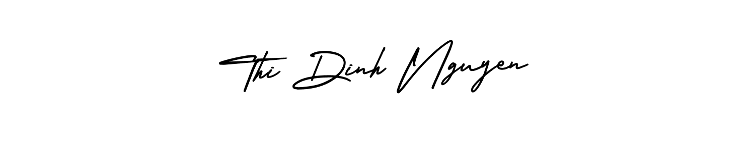 Create a beautiful signature design for name Thi Dinh Nguyen. With this signature (AmerikaSignatureDemo-Regular) fonts, you can make a handwritten signature for free. Thi Dinh Nguyen signature style 3 images and pictures png