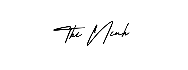 Create a beautiful signature design for name Thi Ninh. With this signature (AmerikaSignatureDemo-Regular) fonts, you can make a handwritten signature for free. Thi Ninh signature style 3 images and pictures png