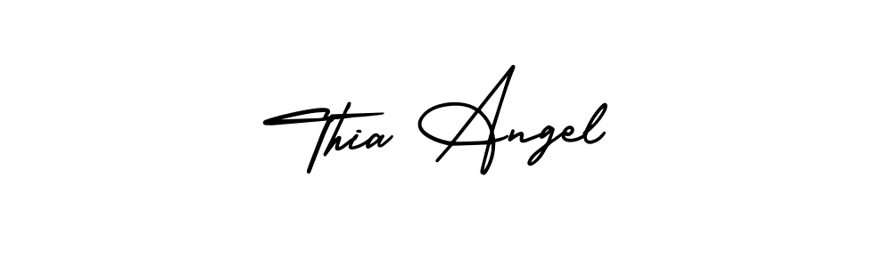 How to make Thia Angel name signature. Use AmerikaSignatureDemo-Regular style for creating short signs online. This is the latest handwritten sign. Thia Angel signature style 3 images and pictures png