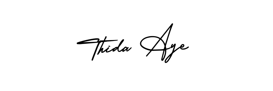 Design your own signature with our free online signature maker. With this signature software, you can create a handwritten (AmerikaSignatureDemo-Regular) signature for name Thida Aye. Thida Aye signature style 3 images and pictures png