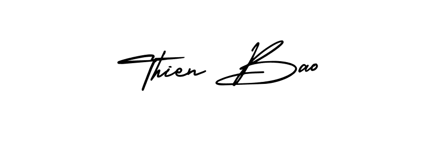 Thien Bao stylish signature style. Best Handwritten Sign (AmerikaSignatureDemo-Regular) for my name. Handwritten Signature Collection Ideas for my name Thien Bao. Thien Bao signature style 3 images and pictures png