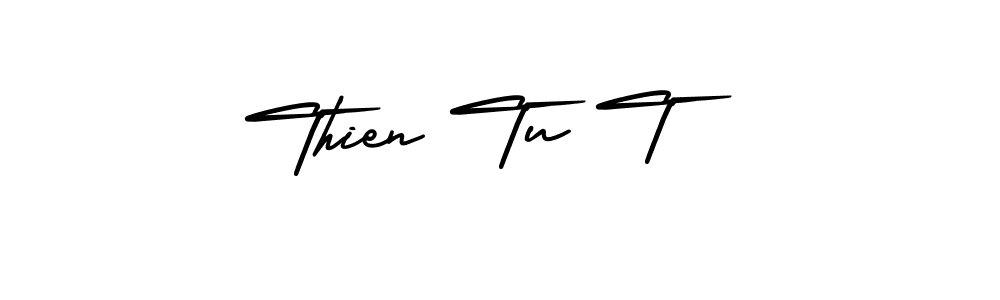 Use a signature maker to create a handwritten signature online. With this signature software, you can design (AmerikaSignatureDemo-Regular) your own signature for name Thien Tu T. Thien Tu T signature style 3 images and pictures png