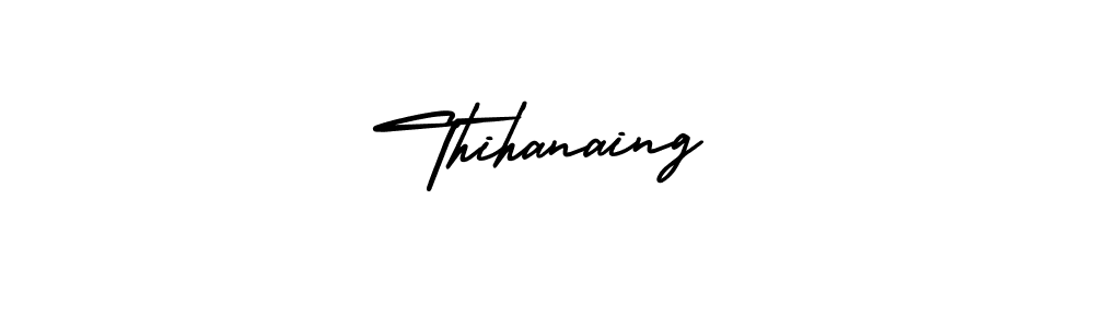 How to make Thihanaing signature? AmerikaSignatureDemo-Regular is a professional autograph style. Create handwritten signature for Thihanaing name. Thihanaing signature style 3 images and pictures png