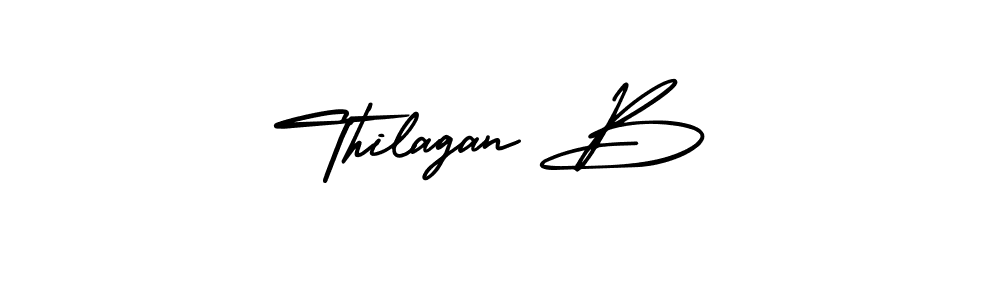 Thilagan B stylish signature style. Best Handwritten Sign (AmerikaSignatureDemo-Regular) for my name. Handwritten Signature Collection Ideas for my name Thilagan B. Thilagan B signature style 3 images and pictures png