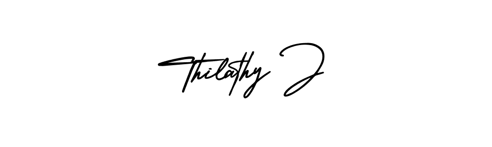 How to make Thilathy J signature? AmerikaSignatureDemo-Regular is a professional autograph style. Create handwritten signature for Thilathy J name. Thilathy J signature style 3 images and pictures png