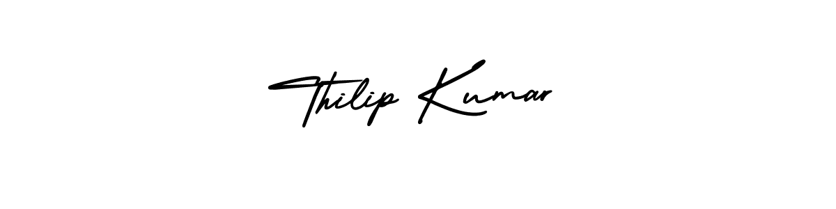 How to make Thilip Kumar signature? AmerikaSignatureDemo-Regular is a professional autograph style. Create handwritten signature for Thilip Kumar name. Thilip Kumar signature style 3 images and pictures png