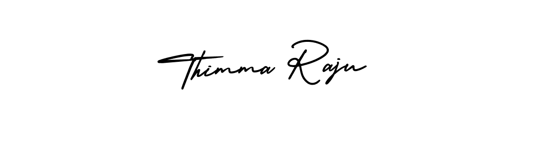 You should practise on your own different ways (AmerikaSignatureDemo-Regular) to write your name (Thimma Raju) in signature. don't let someone else do it for you. Thimma Raju signature style 3 images and pictures png