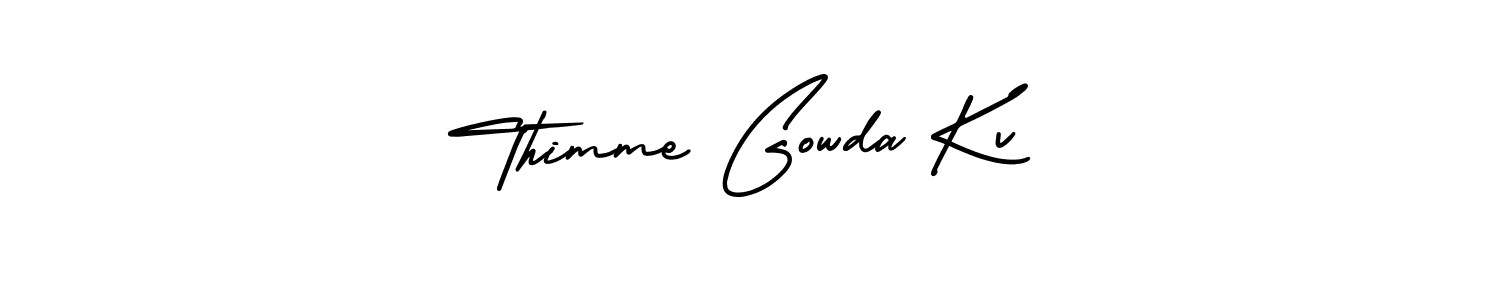 How to make Thimme Gowda Kv name signature. Use AmerikaSignatureDemo-Regular style for creating short signs online. This is the latest handwritten sign. Thimme Gowda Kv signature style 3 images and pictures png
