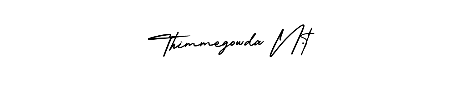 You should practise on your own different ways (AmerikaSignatureDemo-Regular) to write your name (Thimmegowda N.t) in signature. don't let someone else do it for you. Thimmegowda N.t signature style 3 images and pictures png