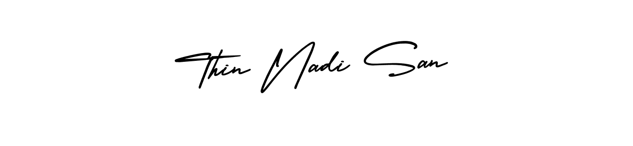 How to make Thin Nadi San signature? AmerikaSignatureDemo-Regular is a professional autograph style. Create handwritten signature for Thin Nadi San name. Thin Nadi San signature style 3 images and pictures png