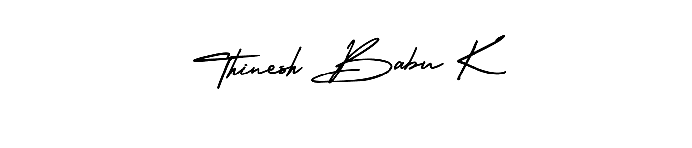 This is the best signature style for the Thinesh Babu K name. Also you like these signature font (AmerikaSignatureDemo-Regular). Mix name signature. Thinesh Babu K signature style 3 images and pictures png