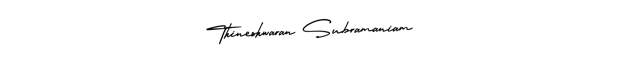 Also You can easily find your signature by using the search form. We will create Thineshwaran Subramaniam name handwritten signature images for you free of cost using AmerikaSignatureDemo-Regular sign style. Thineshwaran Subramaniam signature style 3 images and pictures png