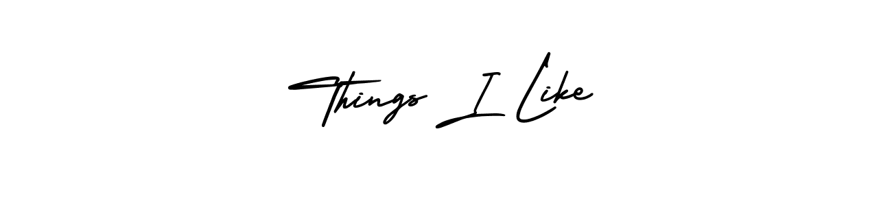 Check out images of Autograph of Things I Like name. Actor Things I Like Signature Style. AmerikaSignatureDemo-Regular is a professional sign style online. Things I Like signature style 3 images and pictures png